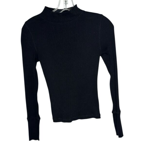 Free People Intimately Free Black Ribbed Long Sleeve Turtleneck Top. Size XS. - Picture 1 of 8